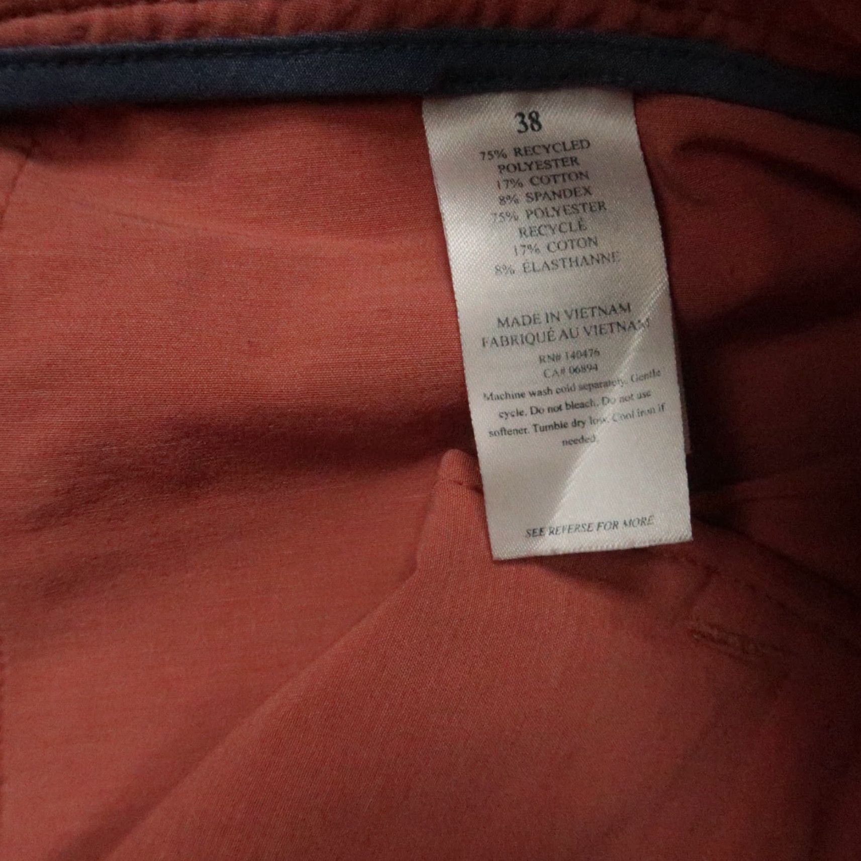 Faherty Faherty Shorts Mens 38 Orange Red All Day Chino Stretch Lightweight Pocket Zip 9in Inseam Casual Travel Regular Mens Size US 38 / EU 54 - 5 Thumbnail