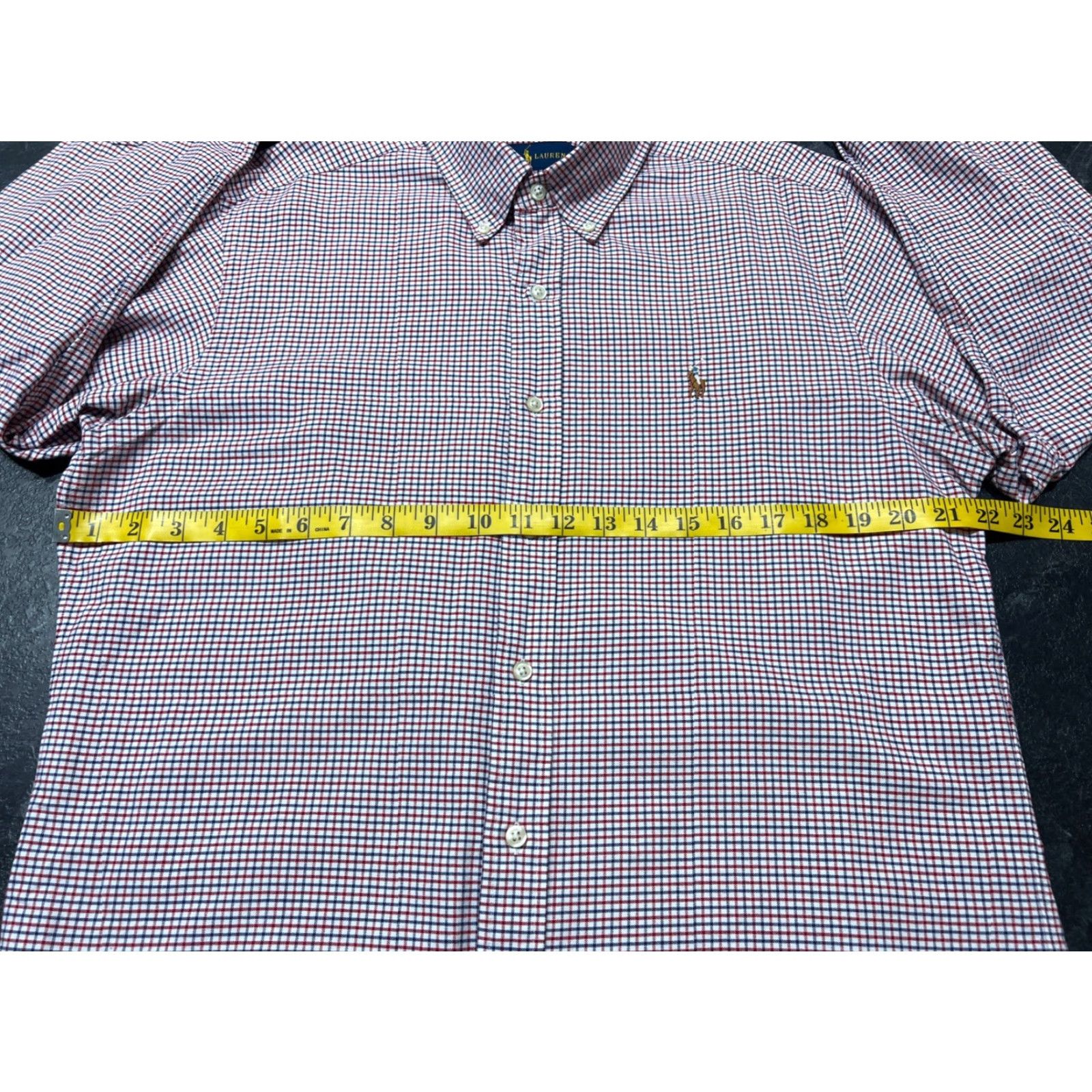 Ralph Lauren Ralph Lauren Men's Button-Up Shirt L Red Black Checks Casual Preppy Cotton Short Sleeve Size US L / EU 52-54 / 3 - 7 Thumbnail