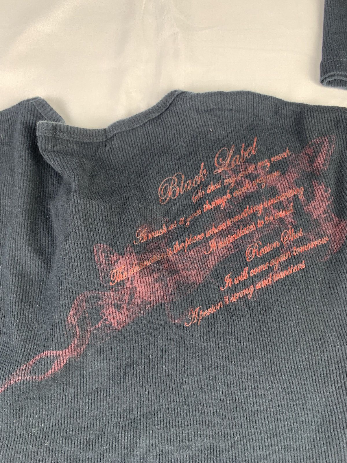 BERNINGS SHO 2000s Bernings Sho Japan Smokey Poem Letters Longsleeve Top Size L / US 10 / IT 46 - 7 Thumbnail