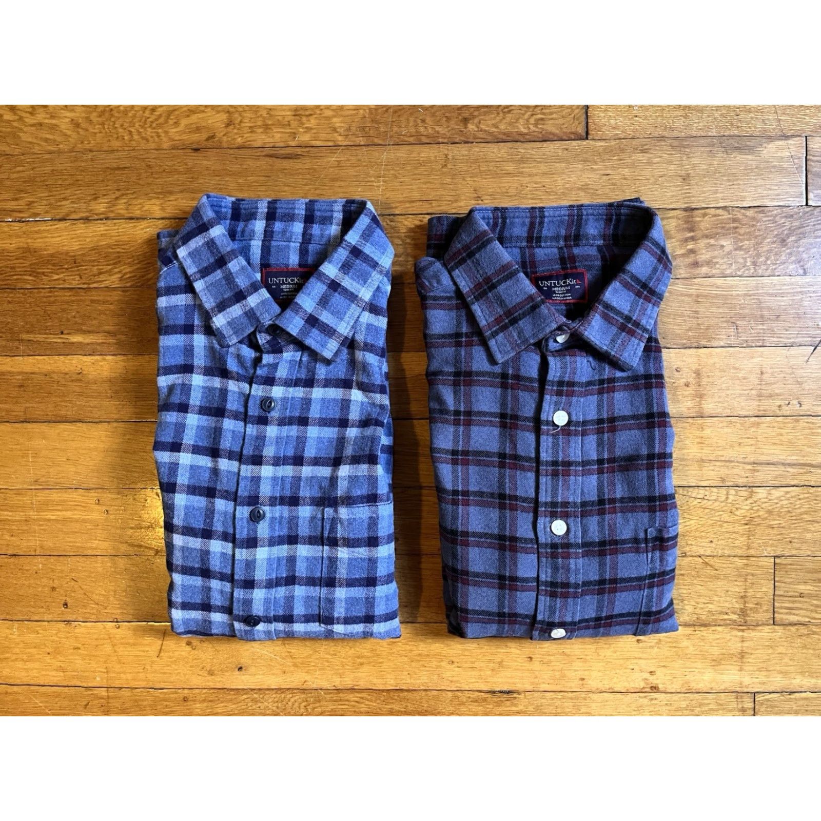 UNTUCKit UNTUCKit Shirt Slim Fit Plaid Flannel 2 Pack Men’s Medium Multicolor Casual Shirt Mens Medium Multicolor Plaid Flannel Shirt Untuckit Size US M / EU 48-50 / 2 - 2 Thumbnail