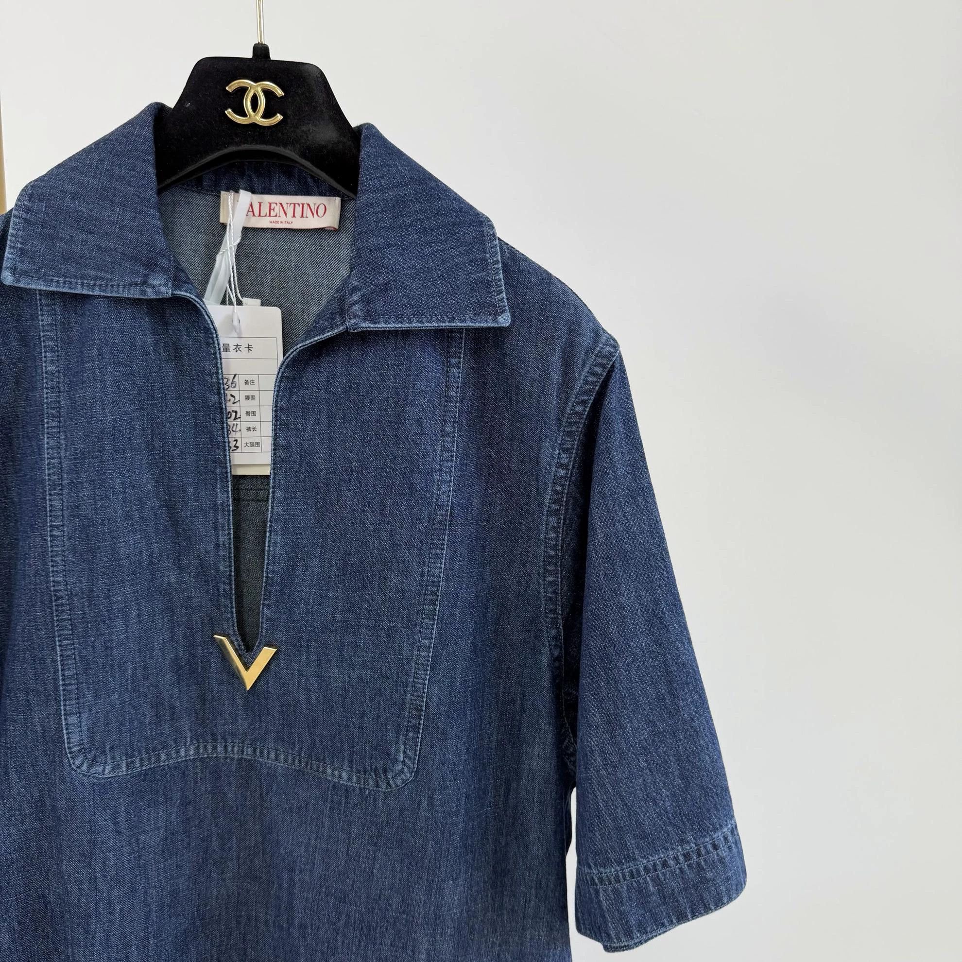 Valentino Valentino women's denim dress 36 pre-owned 8261 Size XS / US 0-2 / IT 36-38 - 5 Thumbnail