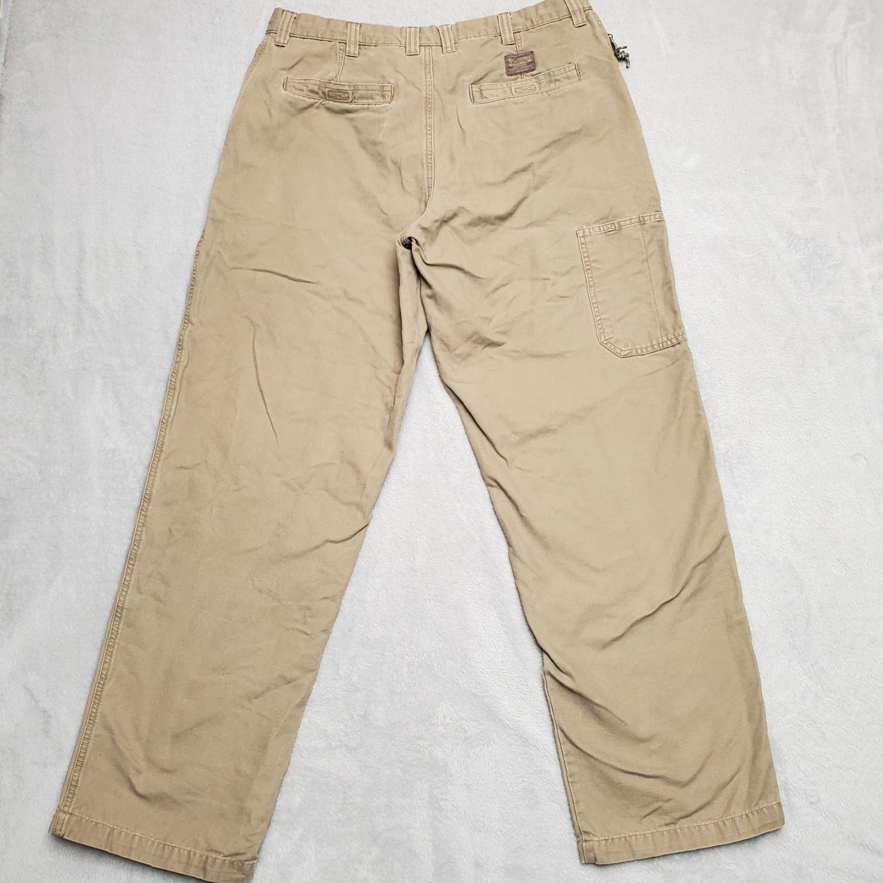Vintage VINTAGE Columbia Pants Mens 36x32 Khaki Canvas Relaxed Fit Hike Camping Outdoors Casual Size US 36 / EU 52 - 5 Thumbnail