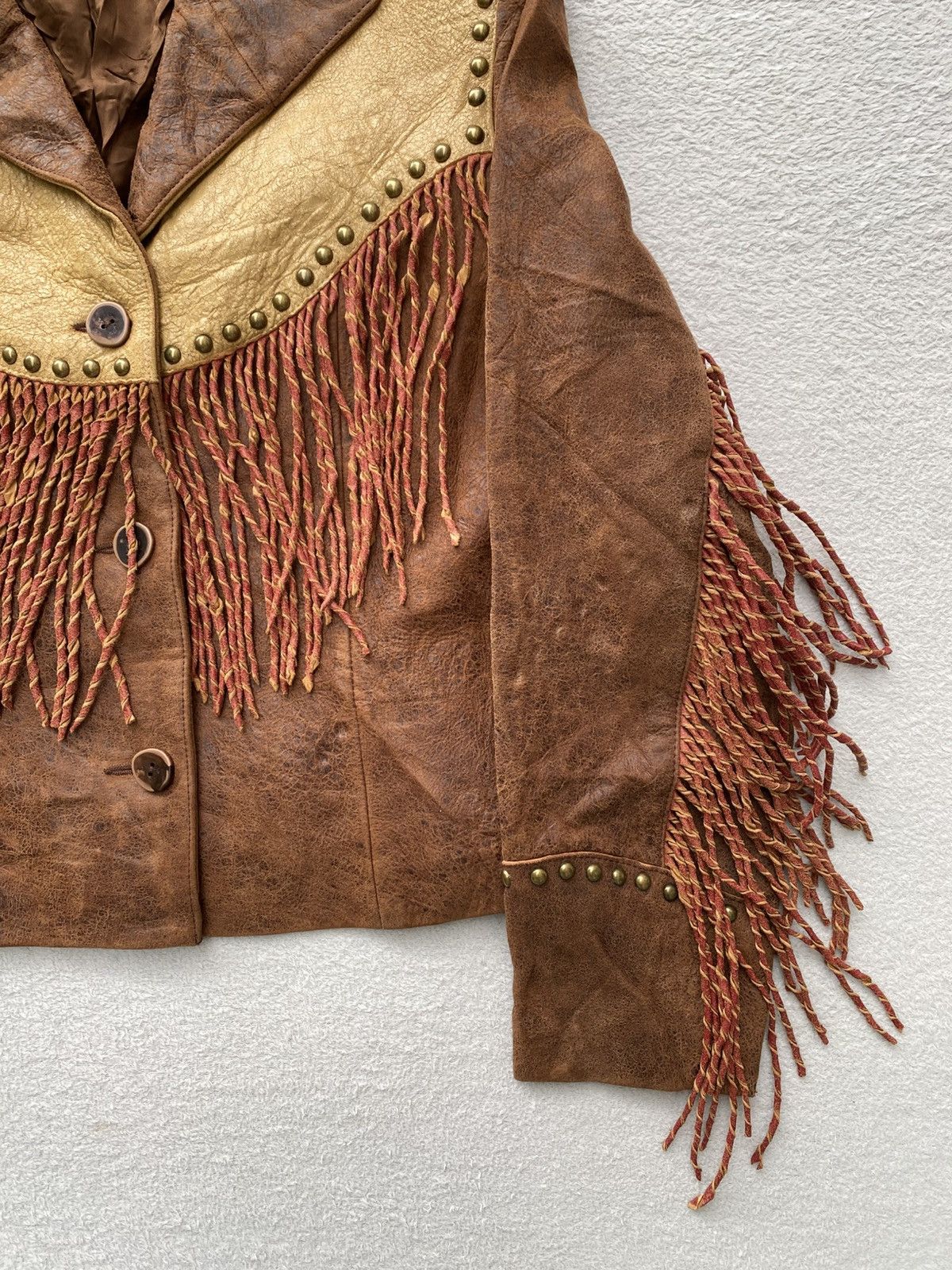Scully 1980s- Scully- Fringed Cropped Leather Jacket Size US M / EU 48-50 / 2 - 14 Thumbnail