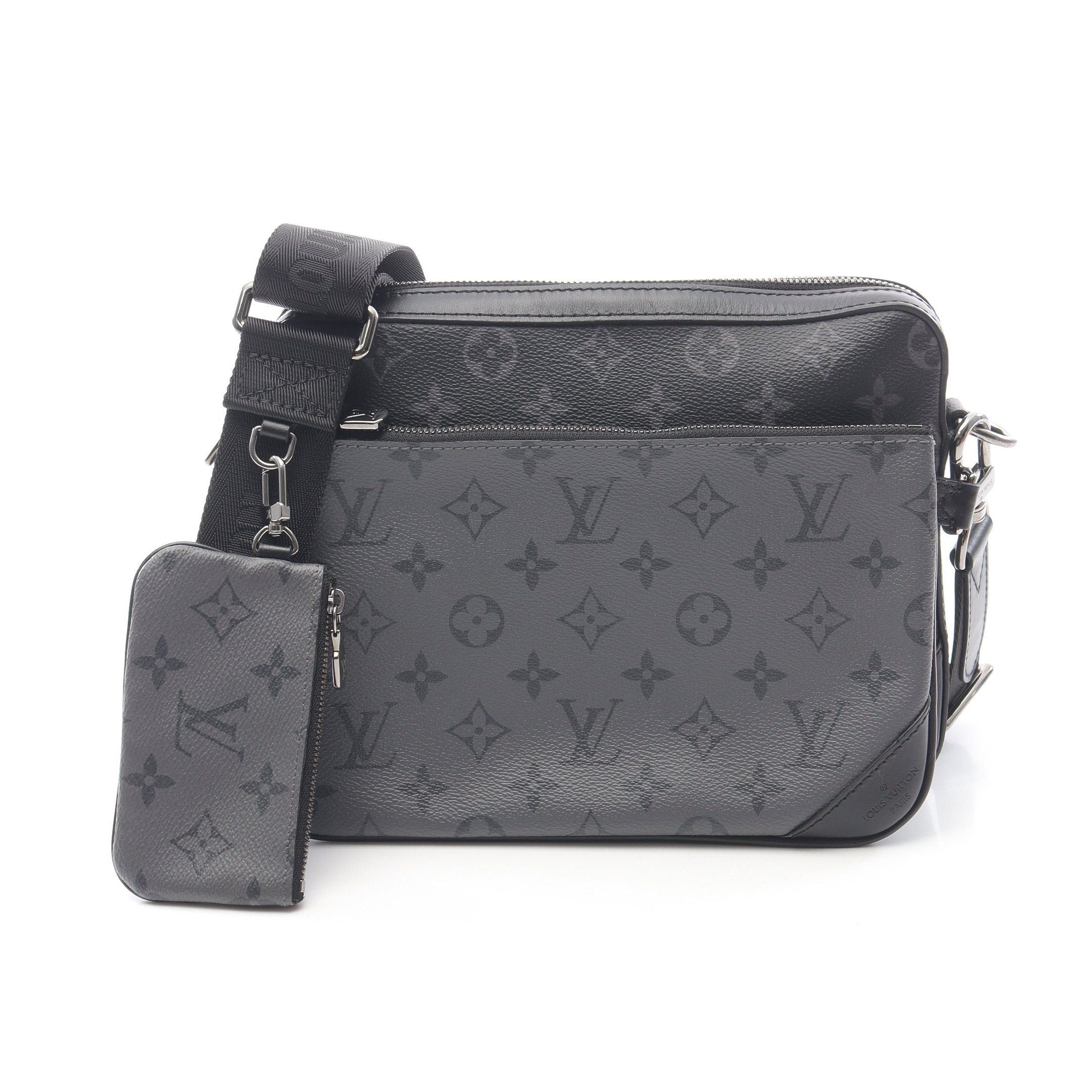 Louis Vuitton Louis Vuitton Trio Messenger Monogram Eclipse Shoulder Bag Leather Black Gray Size ONE SIZE - 1 Thumbnail