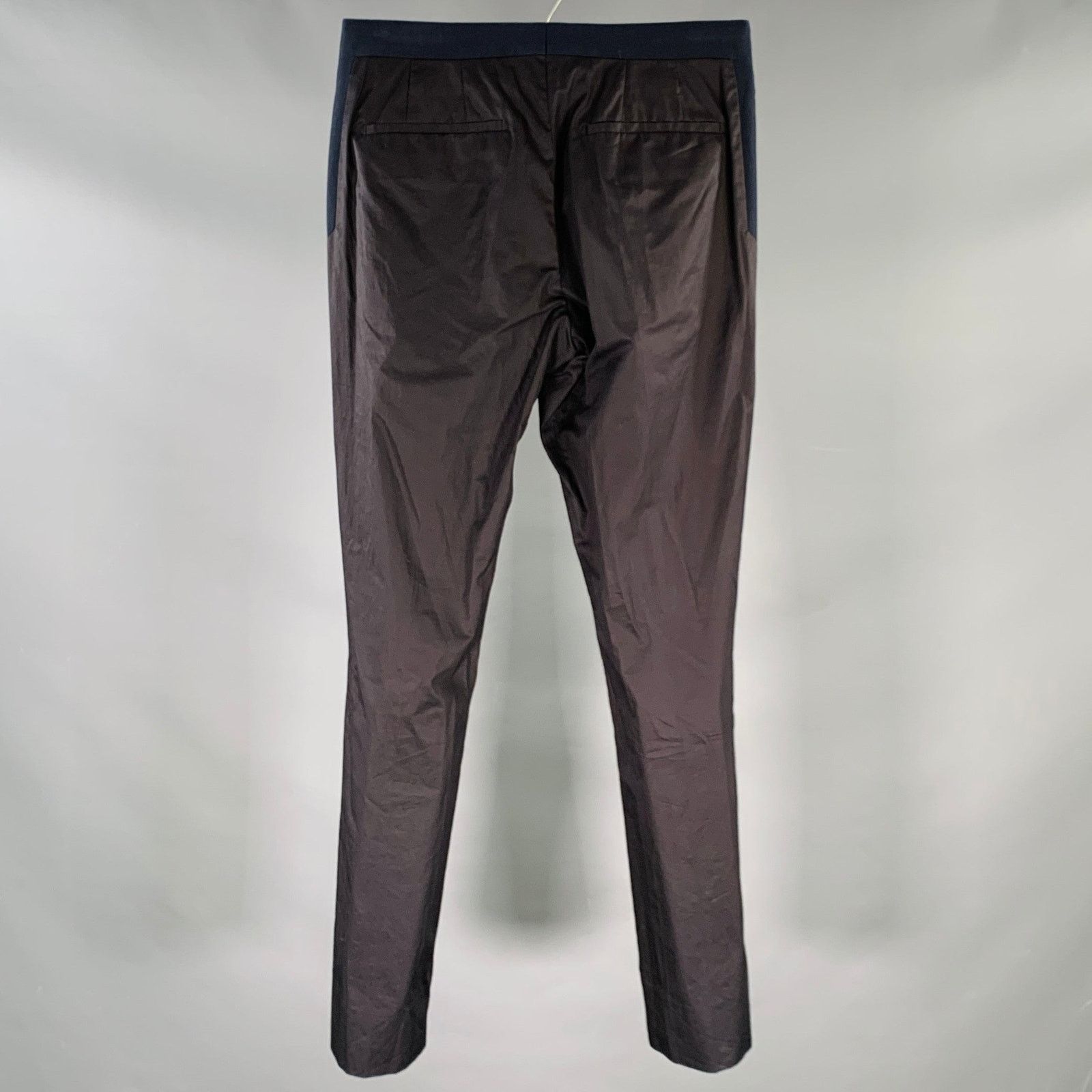 Givenchy GIVENCHY Black Navy Two Toned Cotton Flat Front Dress Pants Size US 30 / EU 46 - 2 Thumbnail