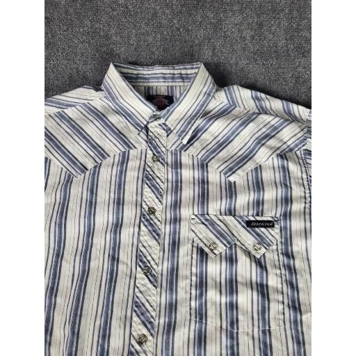 Dickies Dickies Pearl Snap Button Up Shirt Men Sz XL Striped Cowboy Size US XL / EU 56 / 4 - 2 Thumbnail