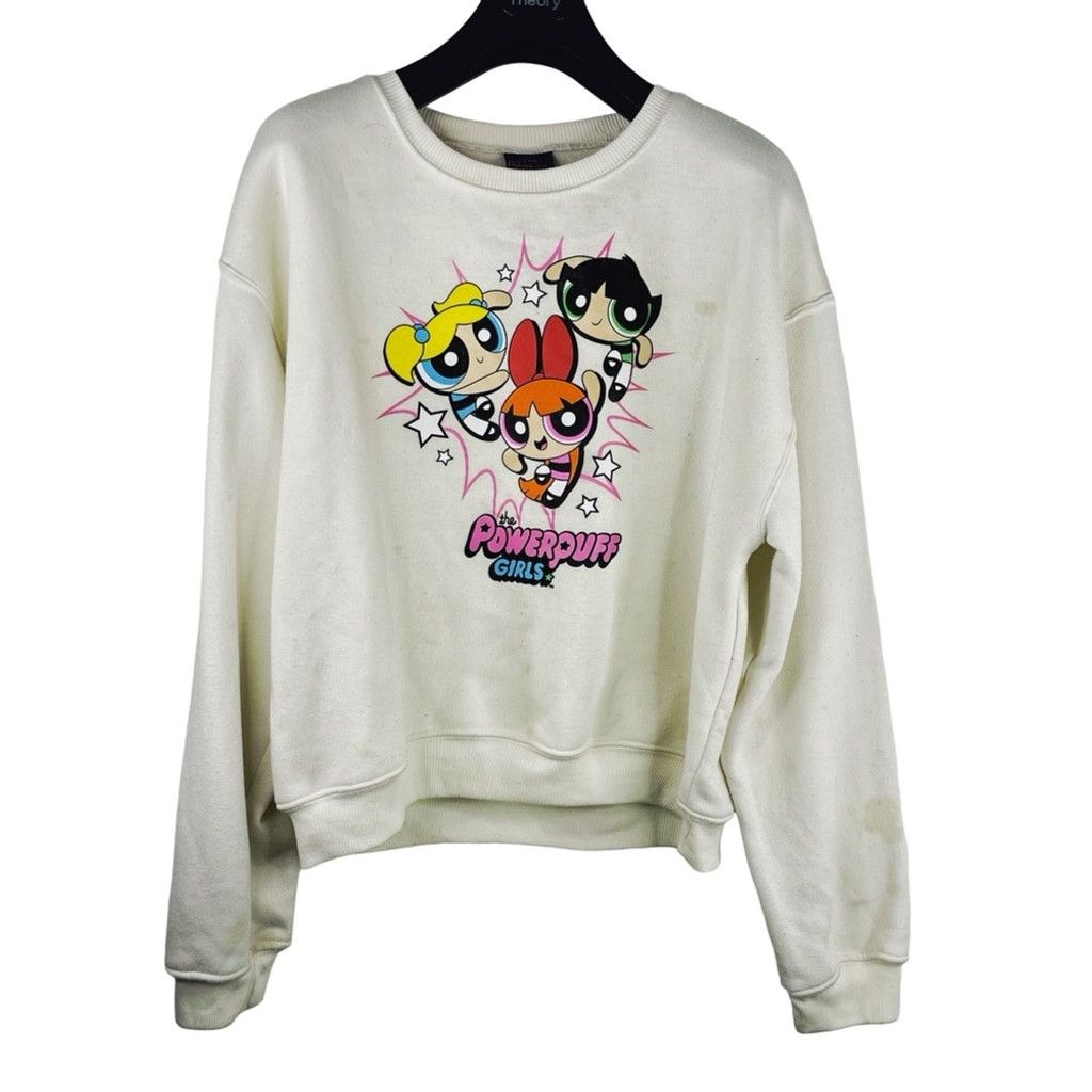 Other POWERPUFF GIRLS Women White Crew Neck Sweatshirt Graphics L Size L / US 10 / IT 46 - 1 Thumbnail