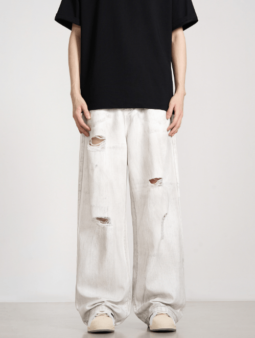 Japanese Brand Vintage washed distressed loose ripped jeans y2k Size US 32 / EU 48 - 4 Thumbnail