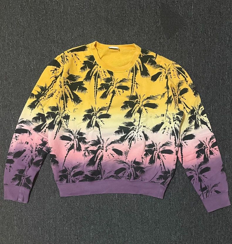 Saint Laurent Paris Saint Laurent Palm Tree Gradient Sweatshirt-yf Size US M / EU 48-50 / 2 - 1 Thumbnail