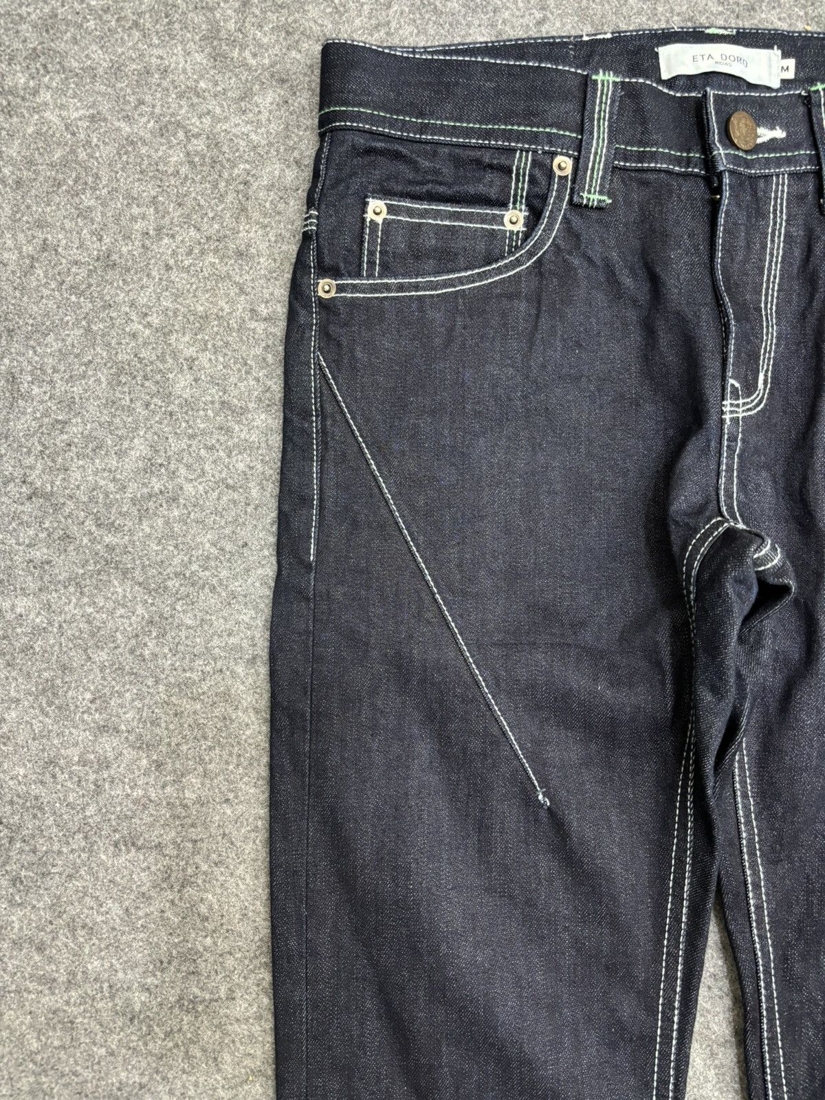Japanese Brand 💥 Japan Style💥Eta Doro Midas Rare Design Slim Denim F511 Size US 31 - 4 Thumbnail