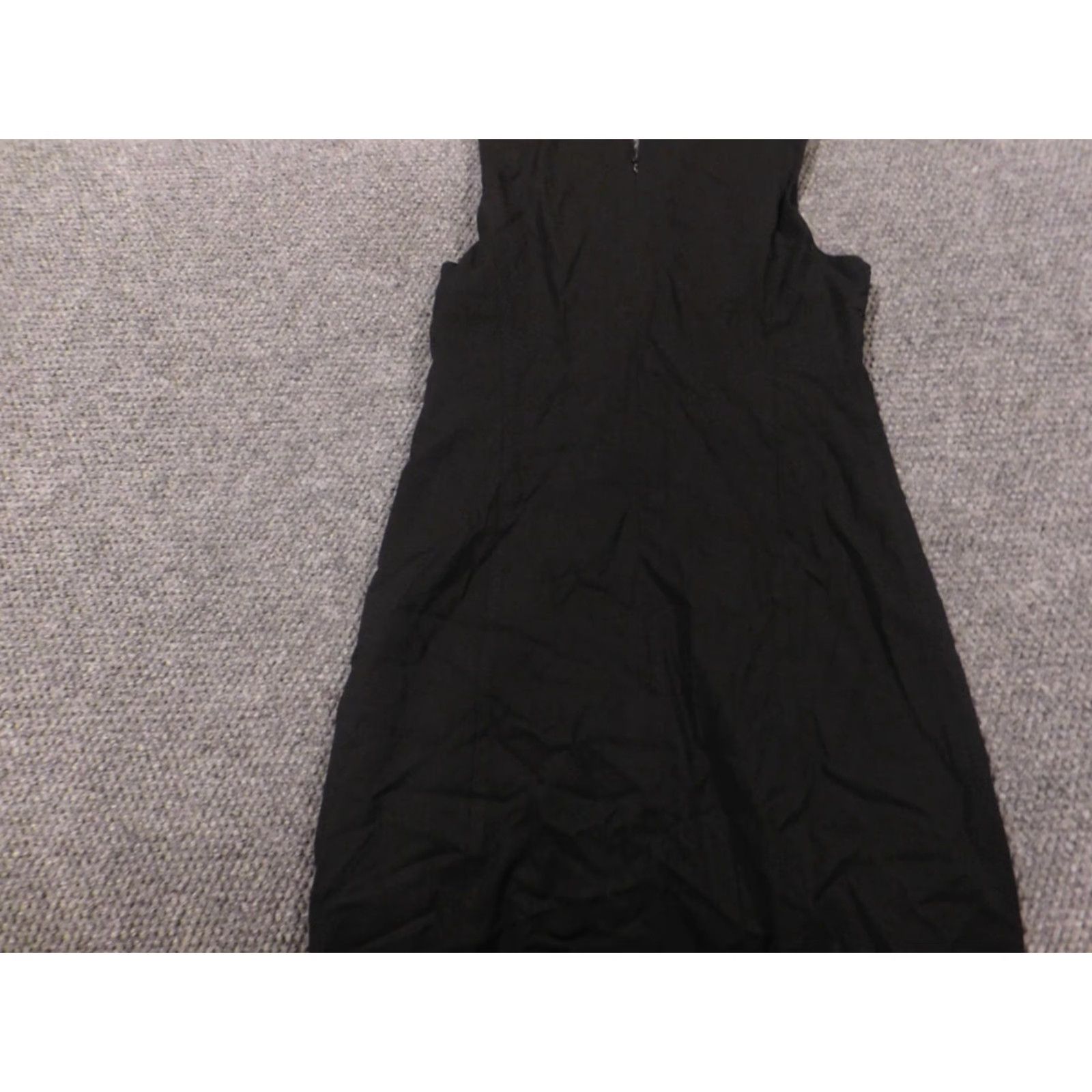 Gap Gap Womens Dress A-Line 8 Long Black Zip Crew Neck Sleeveless Dolman Sleeve Rayon Polyester Stretch Lined Ruffle Solid Vintage No Size M / US 6-8 / IT 42-44 - 7 Thumbnail