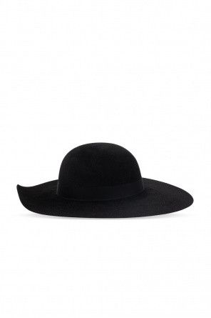 Saint Laurent Paris o1bcso1str0325 Size: 56/Asymmetrical Hat In Rabbit in Black Size ONE SIZE - 1 Thumbnail