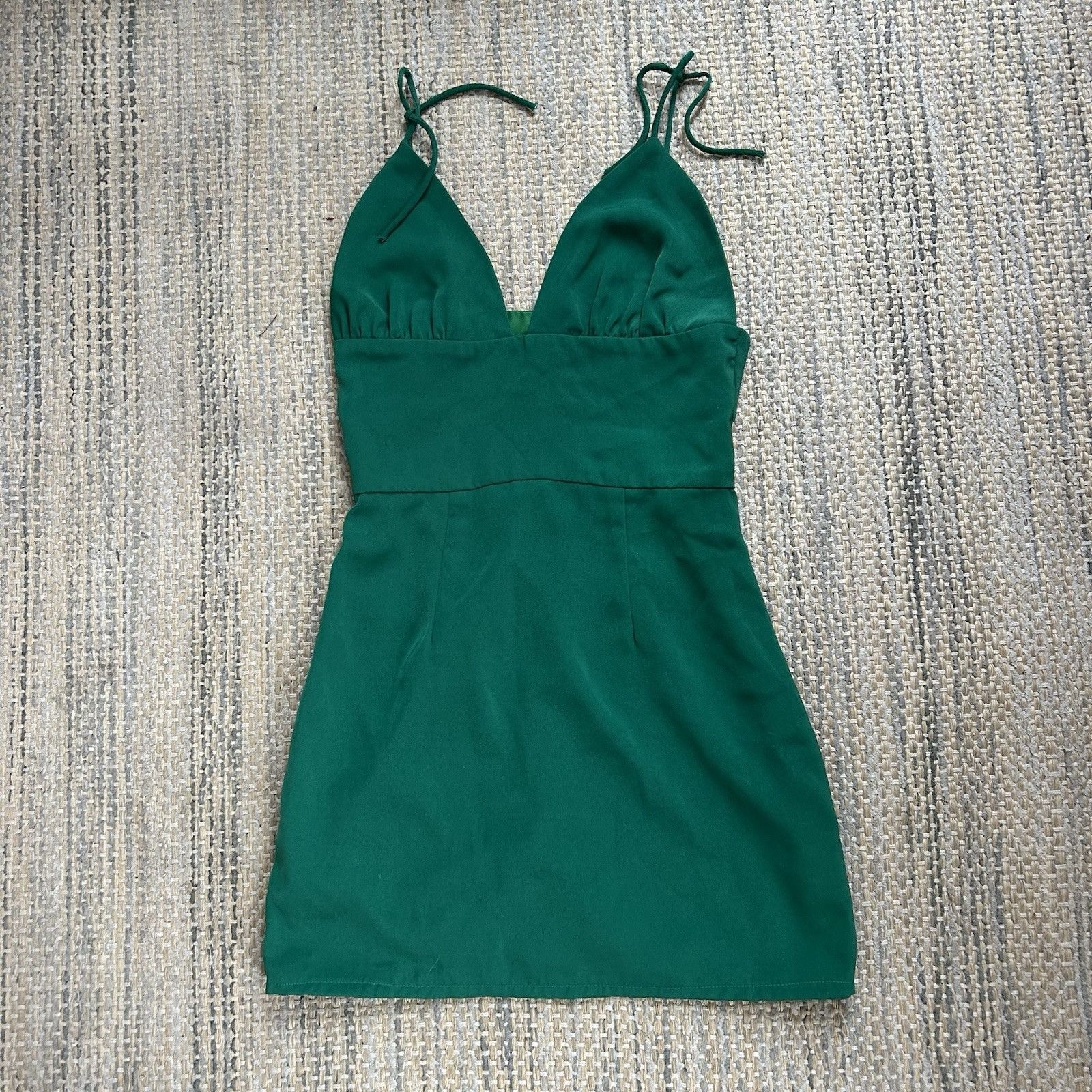 Revolve Superdown Women's Mini Green Dress Petunia Tie Strap