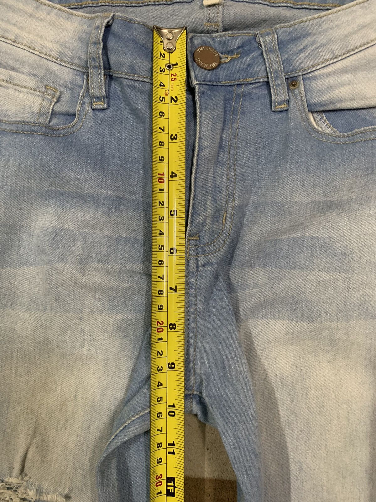 Le Grande Bleu (L.G.B.) Vintage YMI Flare Bell Bottom Frayed Leg Distressed Jeans Size 28" / US 6 / IT 42 - 16 Thumbnail