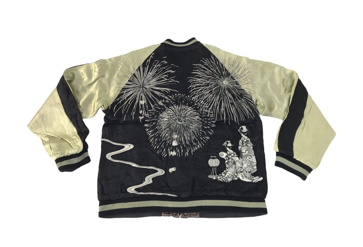 Japanese Brand Reversible Sukajan Souvenir Jacket Embroidery Fireworks Art Size US M / EU 48-50 / 2 - 1 Thumbnail