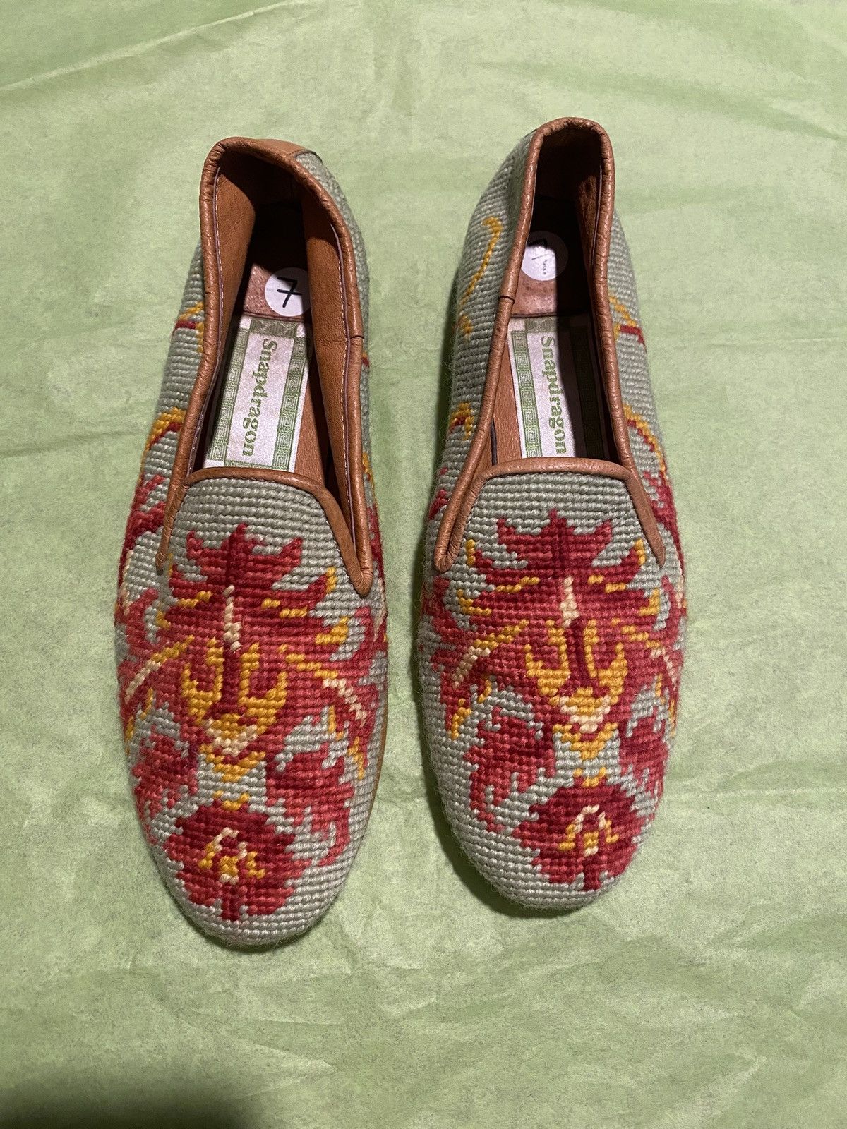 Anthropologie Vintage Snapdragon Needle Point Loafers!