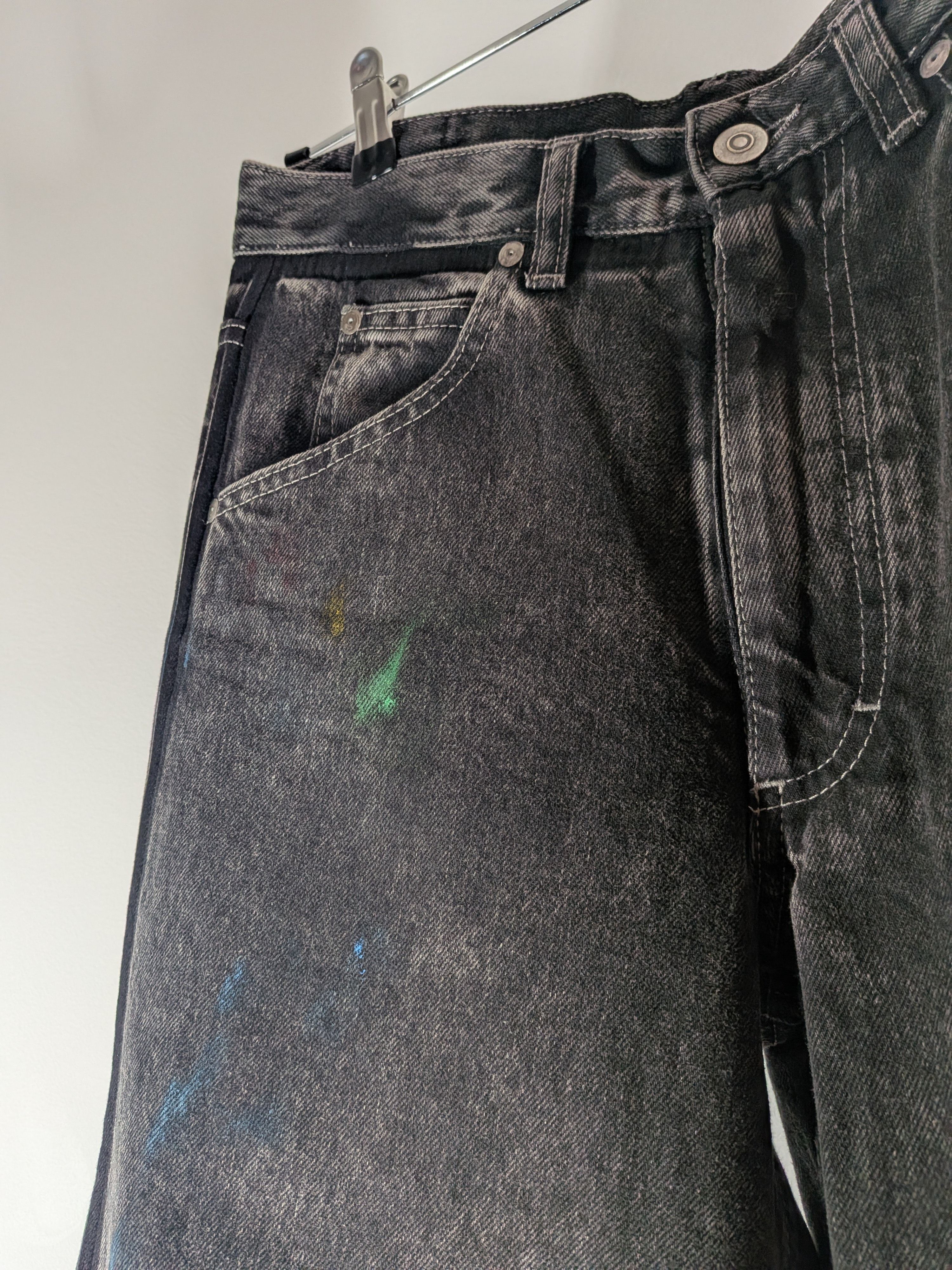 Maison Margiela Maison Margiela Painted Straight Jeans Black Washed Size US 32 / EU 48 - 4 Thumbnail