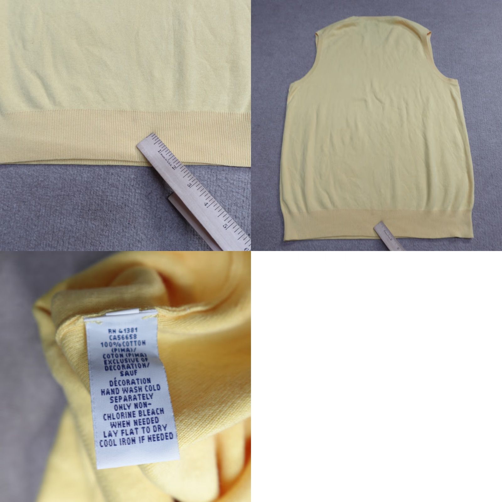 Polo Ralph Lauren Polo Ralph Lauren Sweater Vest LT Yellow Solid V-Neck Preppy Knit Vest Mens Big & Tall Size US L / EU 52-54 / 3 - 8 Thumbnail