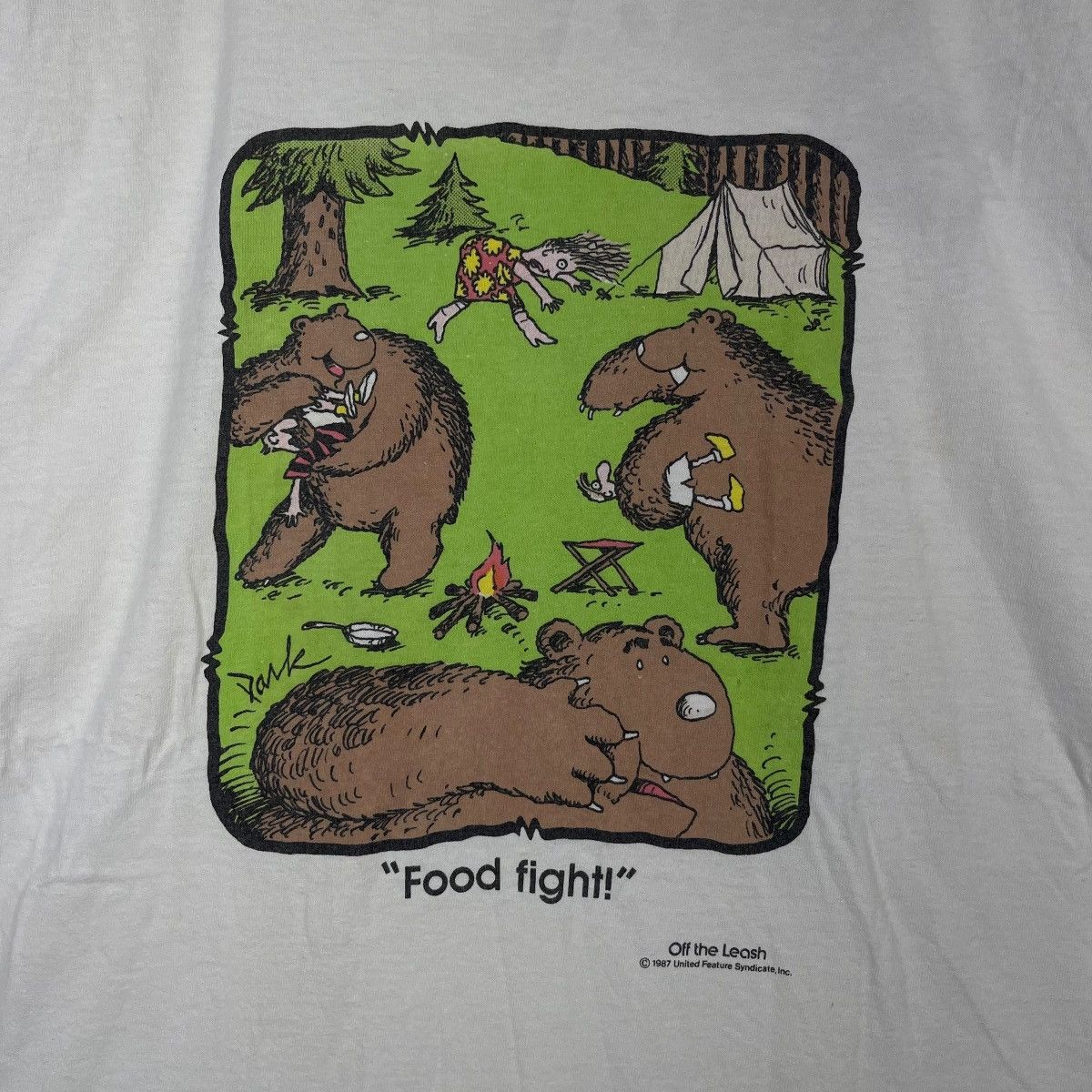 Vintage OFF THE LEASH “Food Fight!” Graphic T-Shirt Vintage Size US XL / EU 56 / 4 - 6 Thumbnail