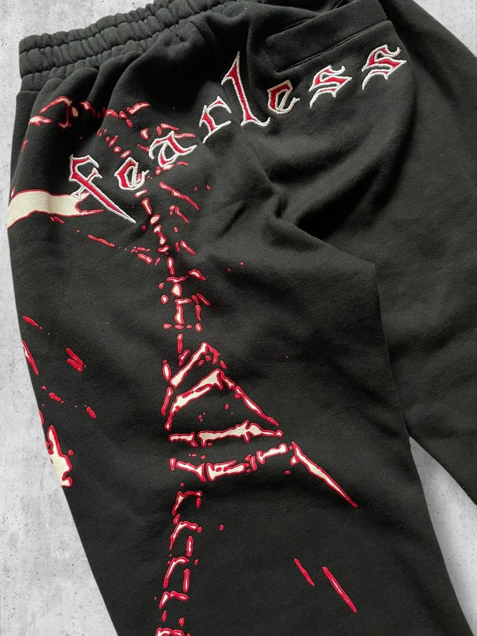 Vintage Fearless SKULL vintage sweatpants track heavy cott baggy y2k Size US 34 / EU 50 - 3 Thumbnail