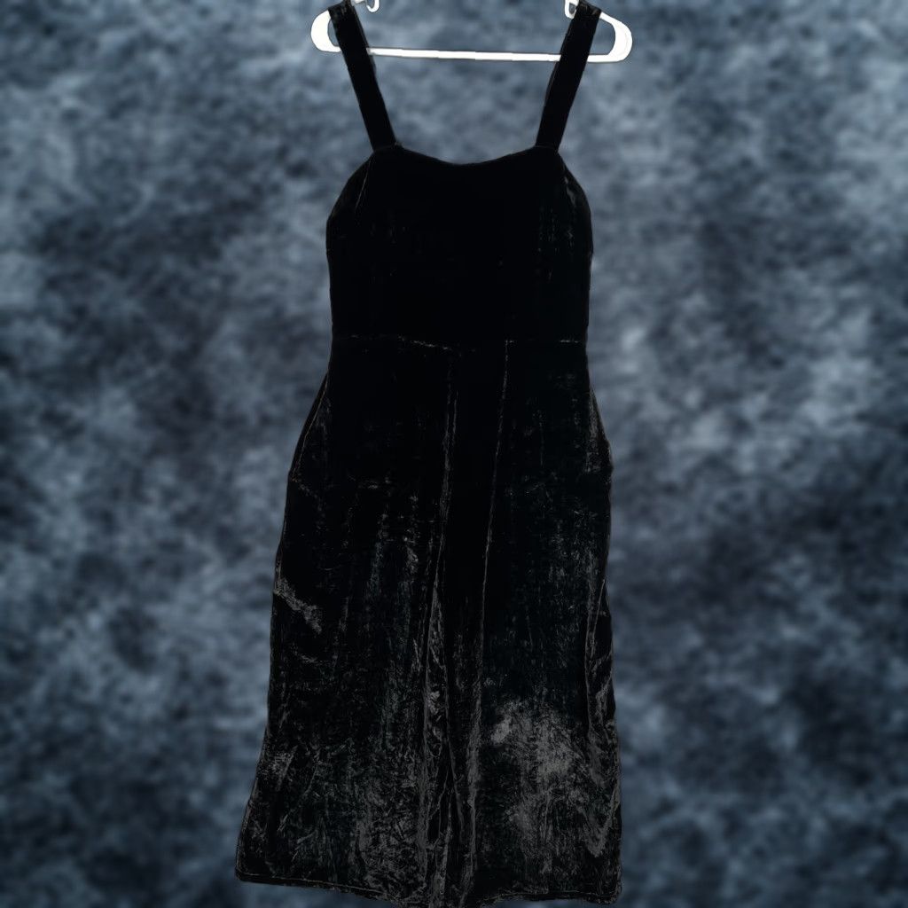 Madewell VINTAGE Madewell Womens Jumpsuit Sleeveless Wide Leg Velvet Size 6 Black Holiday Party Dress Size 28" / US 6 / IT 42 - 1 Thumbnail
