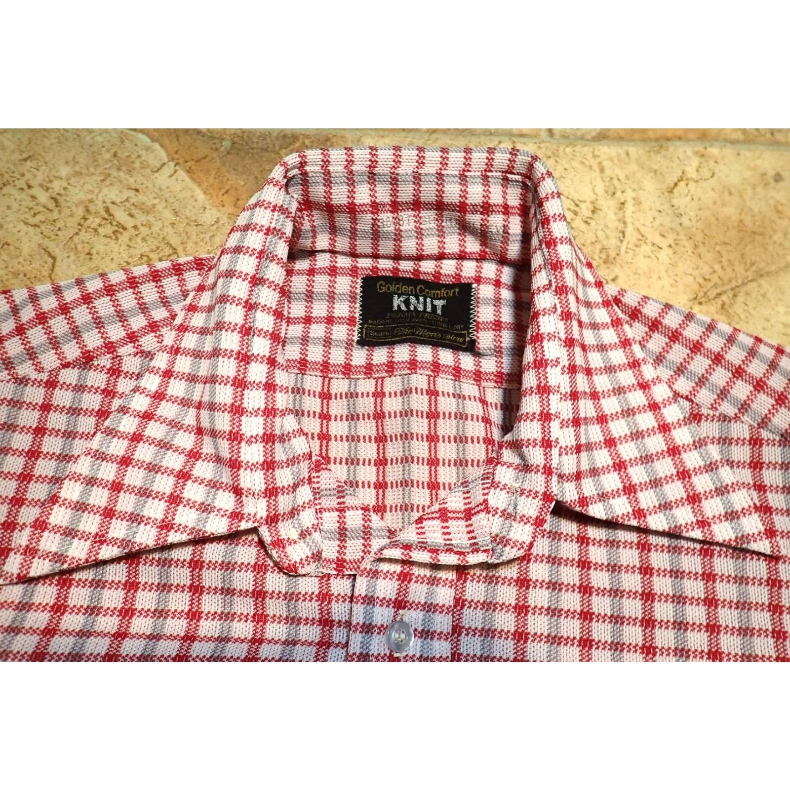 Sears VINTAGE SEARS Dagger Point Collar Disco Shirt Mens M Red White Gray Plaid Shirt Size US M / EU 48-50 / 2 - 3 Thumbnail