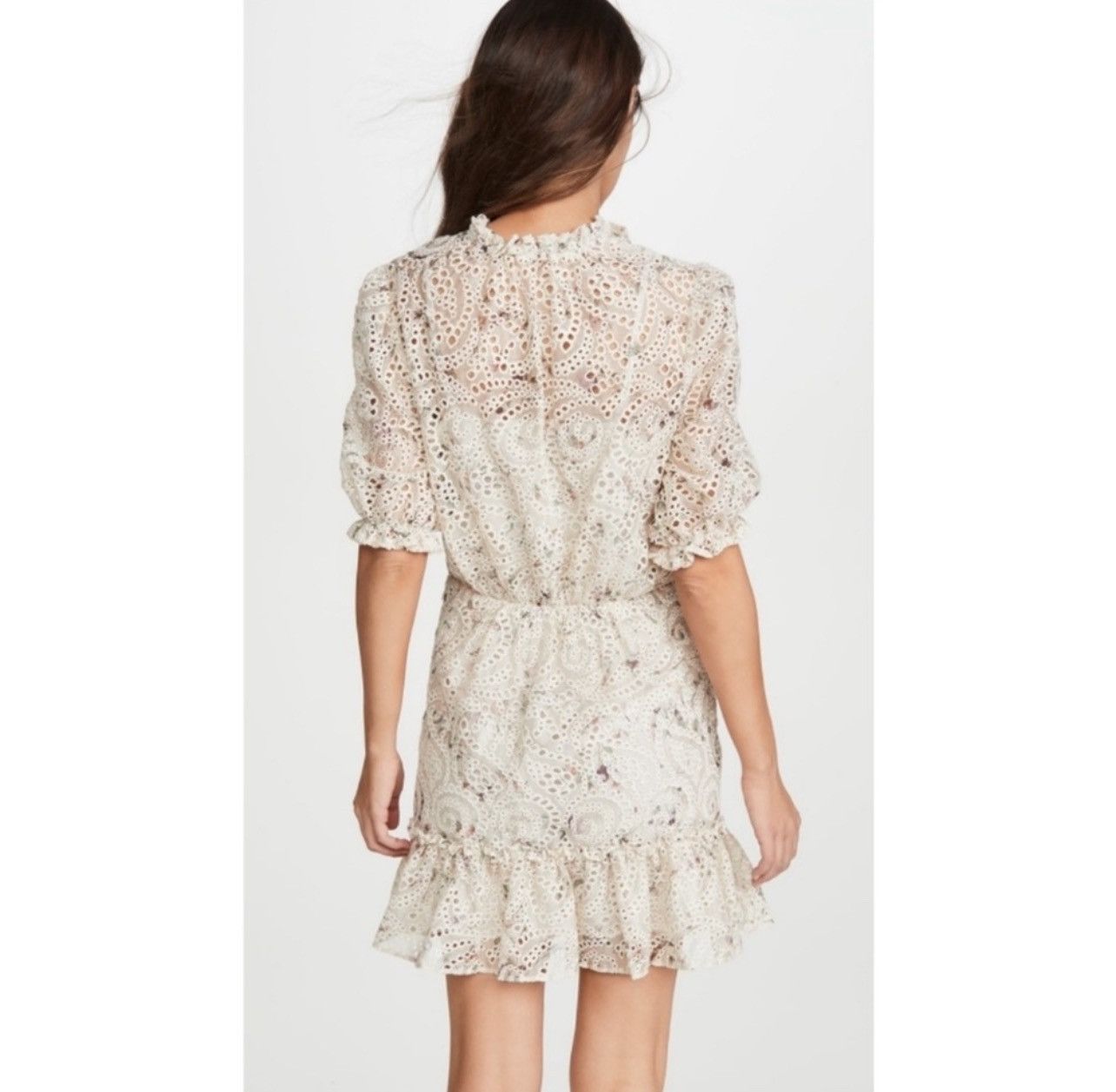 Veronica Beard Veronica Beard JAX EYELET PUFF SLEEVE MINI DRESS IN IVORY Size XS / US 0-2 / IT 36-38 - 5 Thumbnail