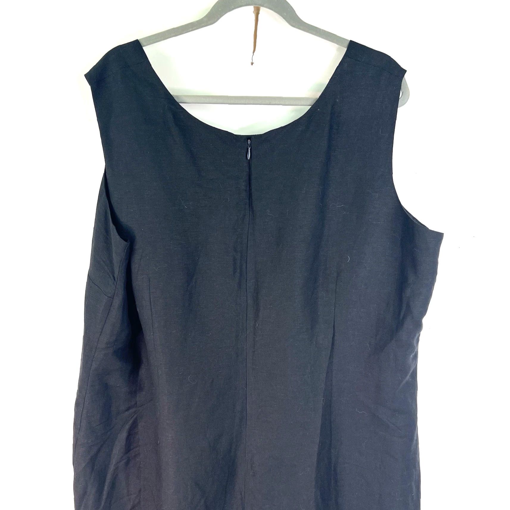 Vintage VINTAGE No — Jessica London Shift Dress Women 24W Black Linen Lined Knee Length Sleeveless Pullover 100% Linen Womens Size 24 Size 4XL / US 24-26 - 7 Thumbnail