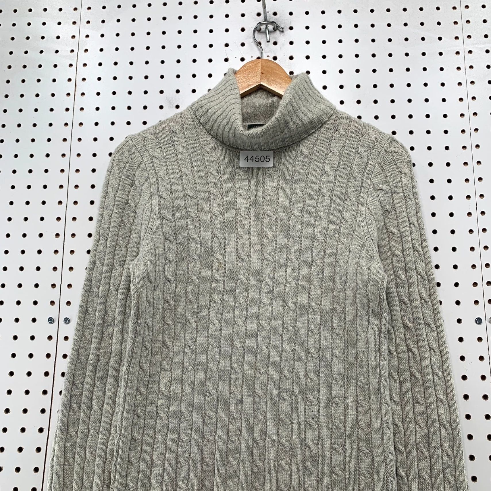 J.Crew J.CREW Pattern: Solid Merino Wool Cashmere Sweater Cable-Knit Turtleneck Gray Womens Small Pullover Winter, Fall Mens? Size S / US 4 / IT 40 - 2 Thumbnail