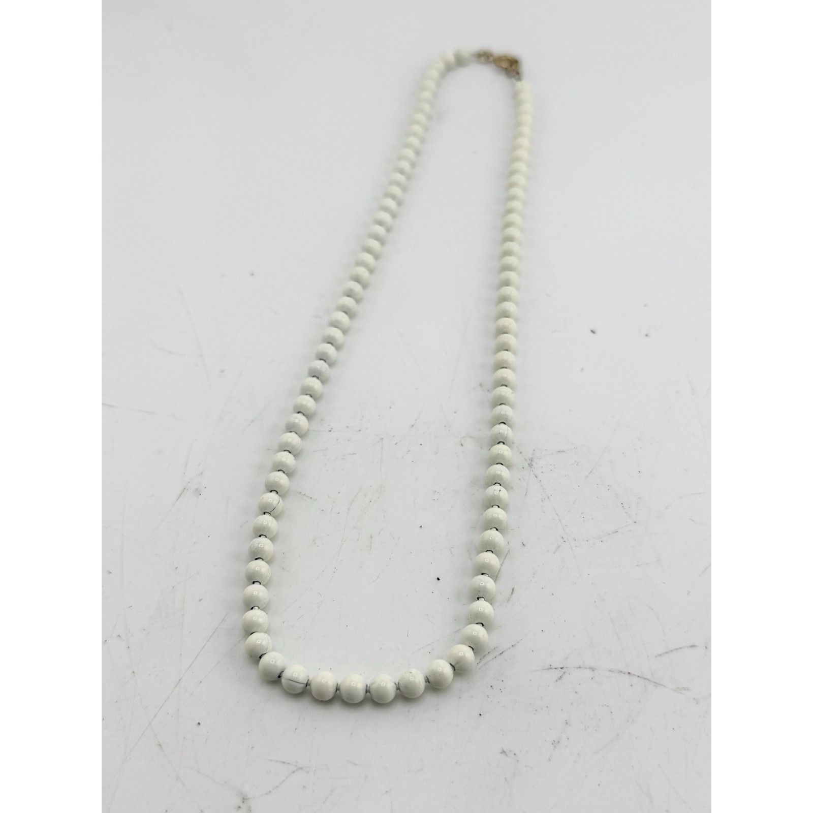Vintage Vintage white metal bead chain collar necklace Size ONE SIZE - 2 Thumbnail