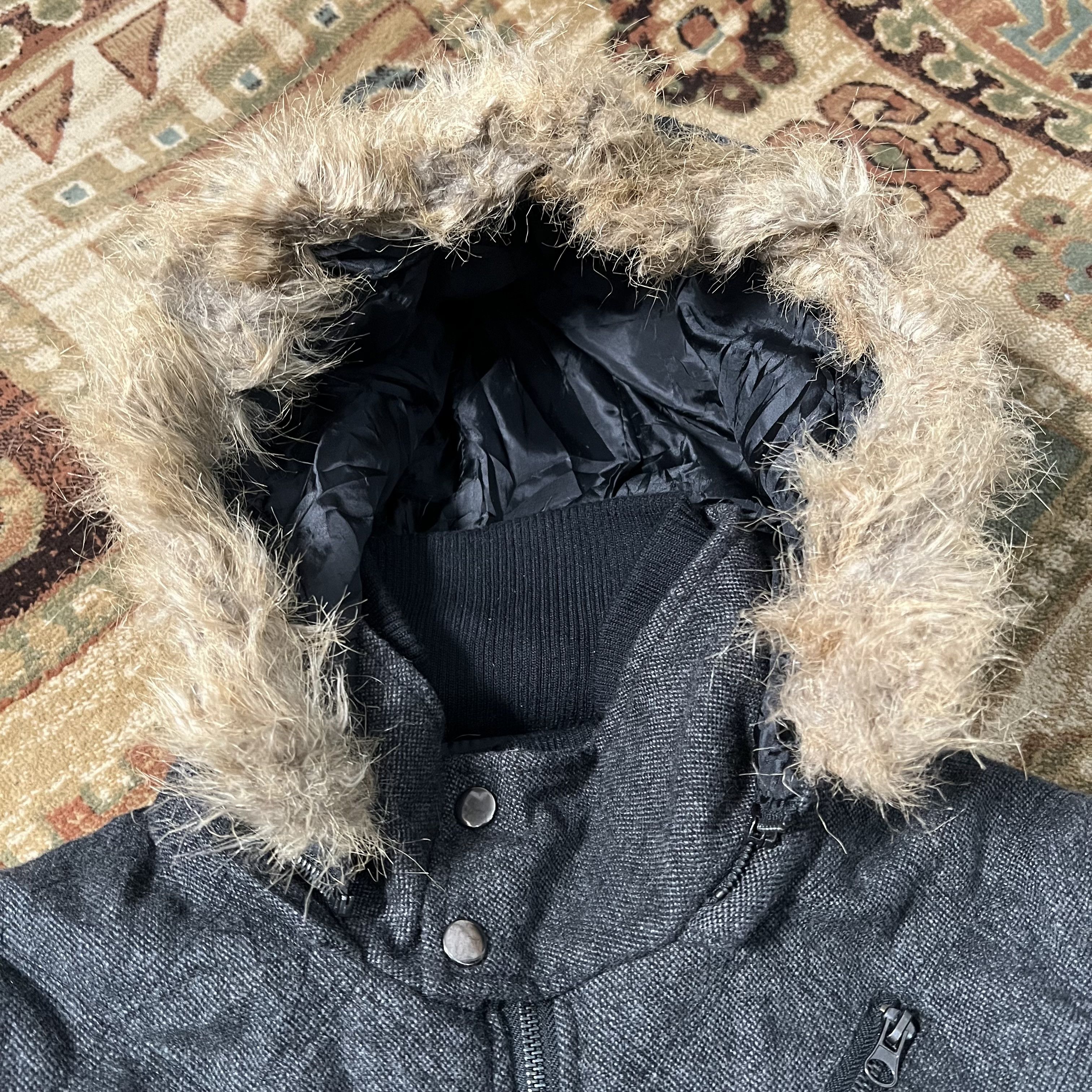 Japanese Brand 2000s Japanese Ifsix Wool Quilted Fur Zip Up Jacket y2k Lgb Size US M / EU 48-50 / 2 - 2 Thumbnail