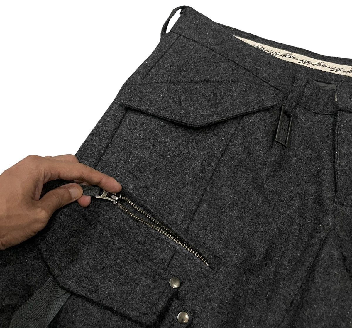 Tornado Mart Vintage Tornado Mart Bondage Cargo Tactical Wool Pants Size US 33 - 10 Thumbnail