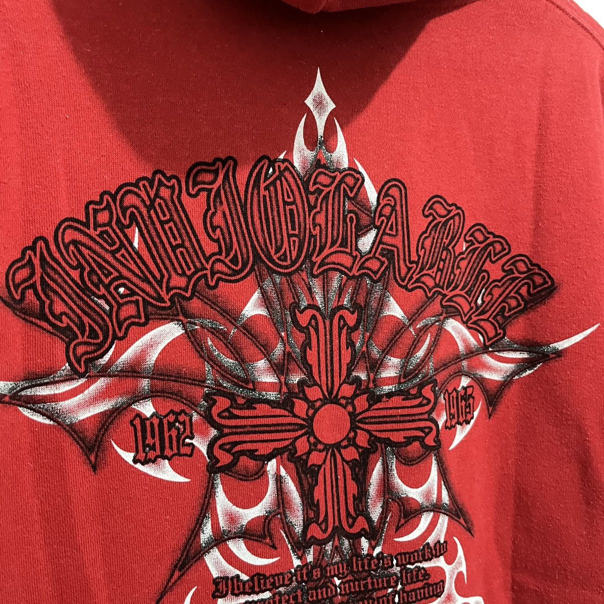 Japanese Brand Bayleaf Tribal Gothic Cross Hoodie - Red Graphic Pullover Size US M / EU 48-50 / 2 - 12 Thumbnail