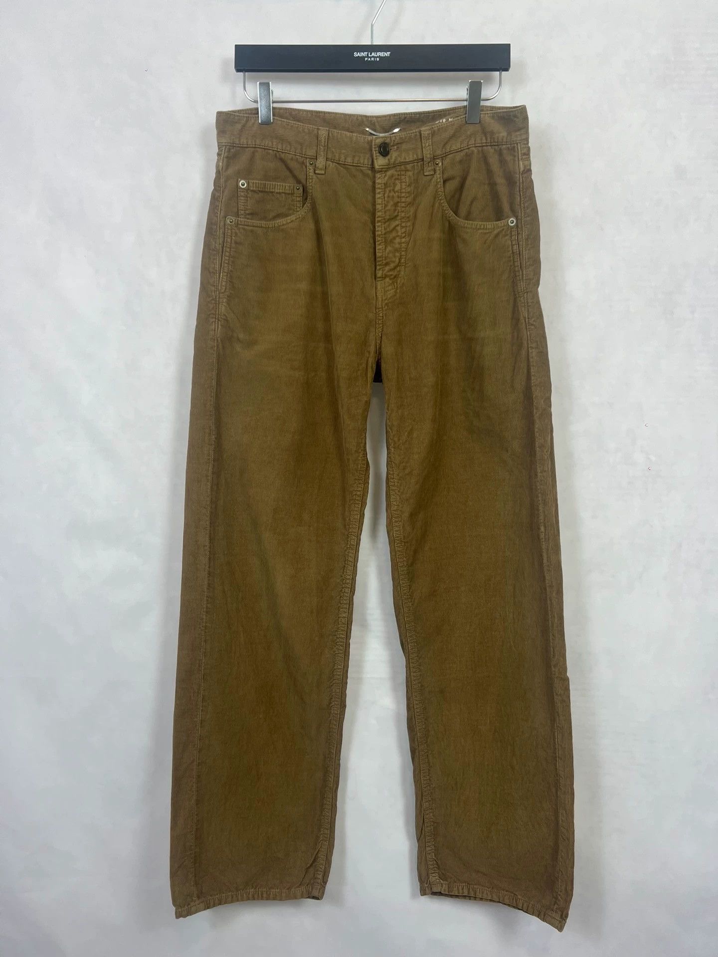 Saint Laurent Paris SLP 24ss 28 Khaki Corduroy Wide Leg Jeans Size US 28 / EU 44 - 1 Thumbnail