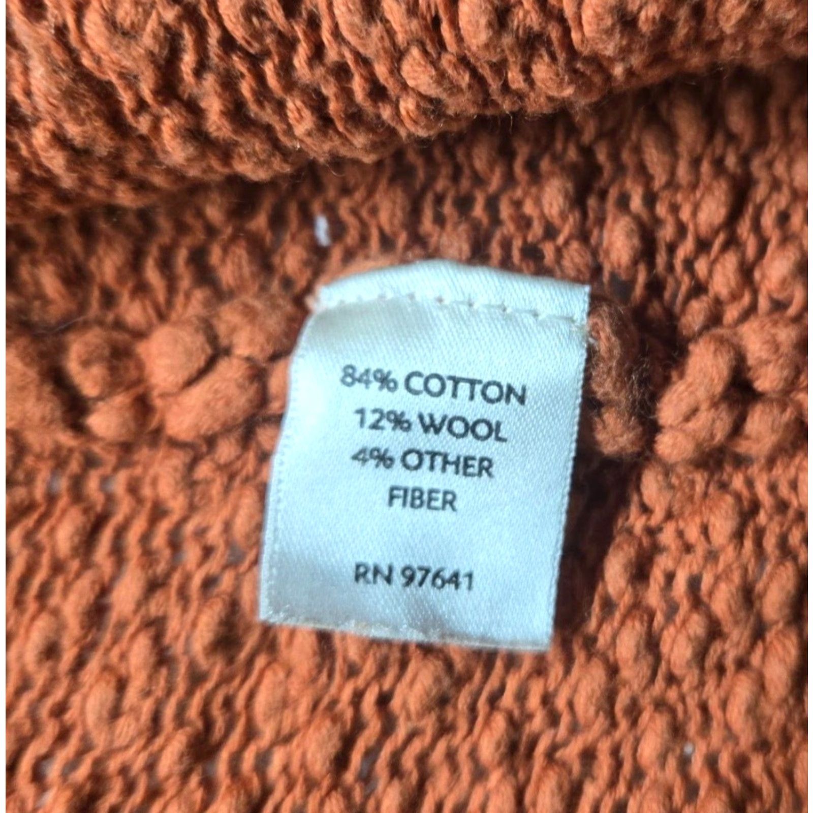 J. Jill J Jill Women's Orange Linen Cardigan Sweater Large Long Sleeve V-Neck Button Up Breathable Fall Spring Winter Size L / US 10 / IT 46 - 4 Thumbnail