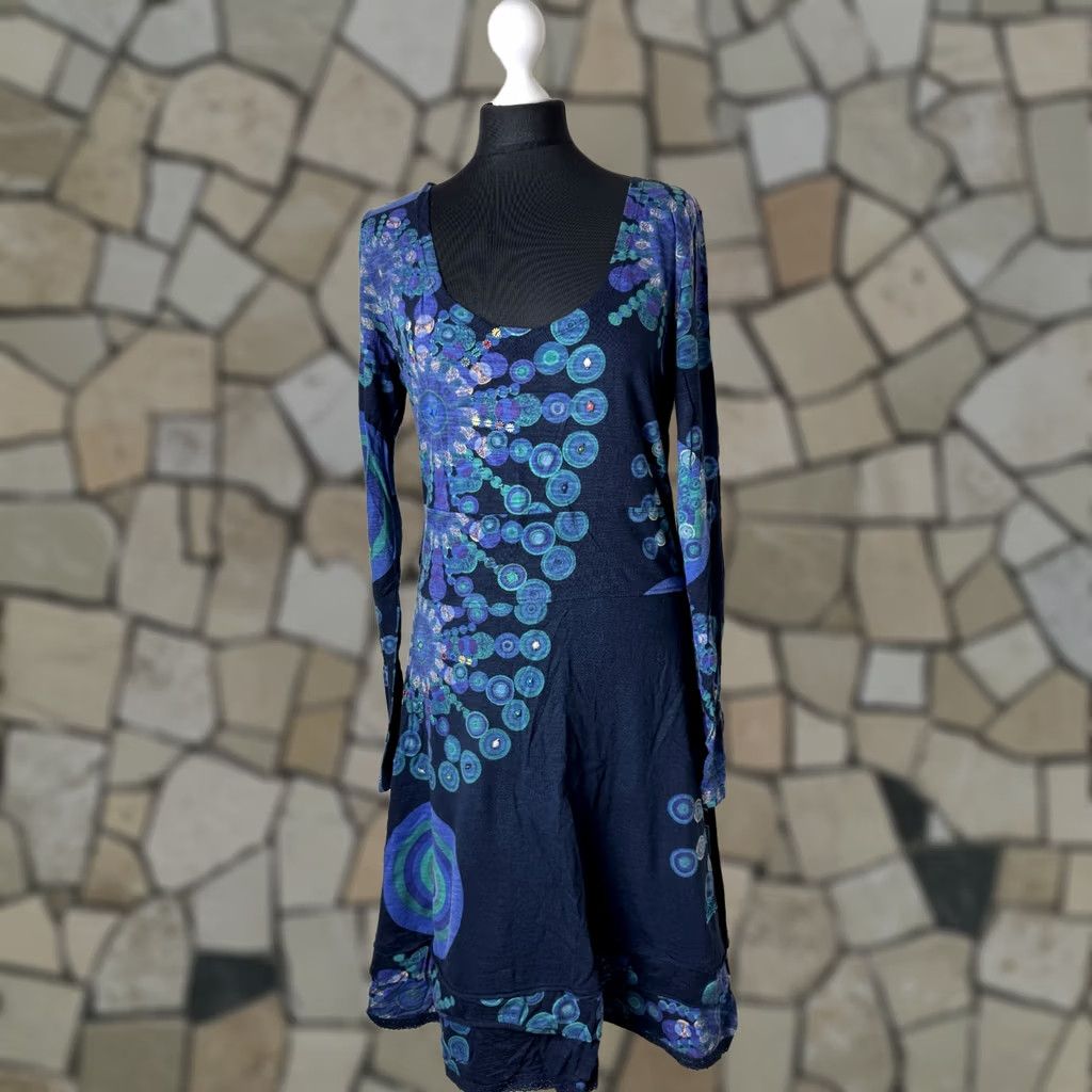 Desigual Desigual Saane 47V2118 womens dress XL A-Line Dress Blue Knee Length Desigual XL Womens Dress Blue A-Line Dress 96 cm Size XL / US 12-14 / IT 48-50 - 1 Thumbnail