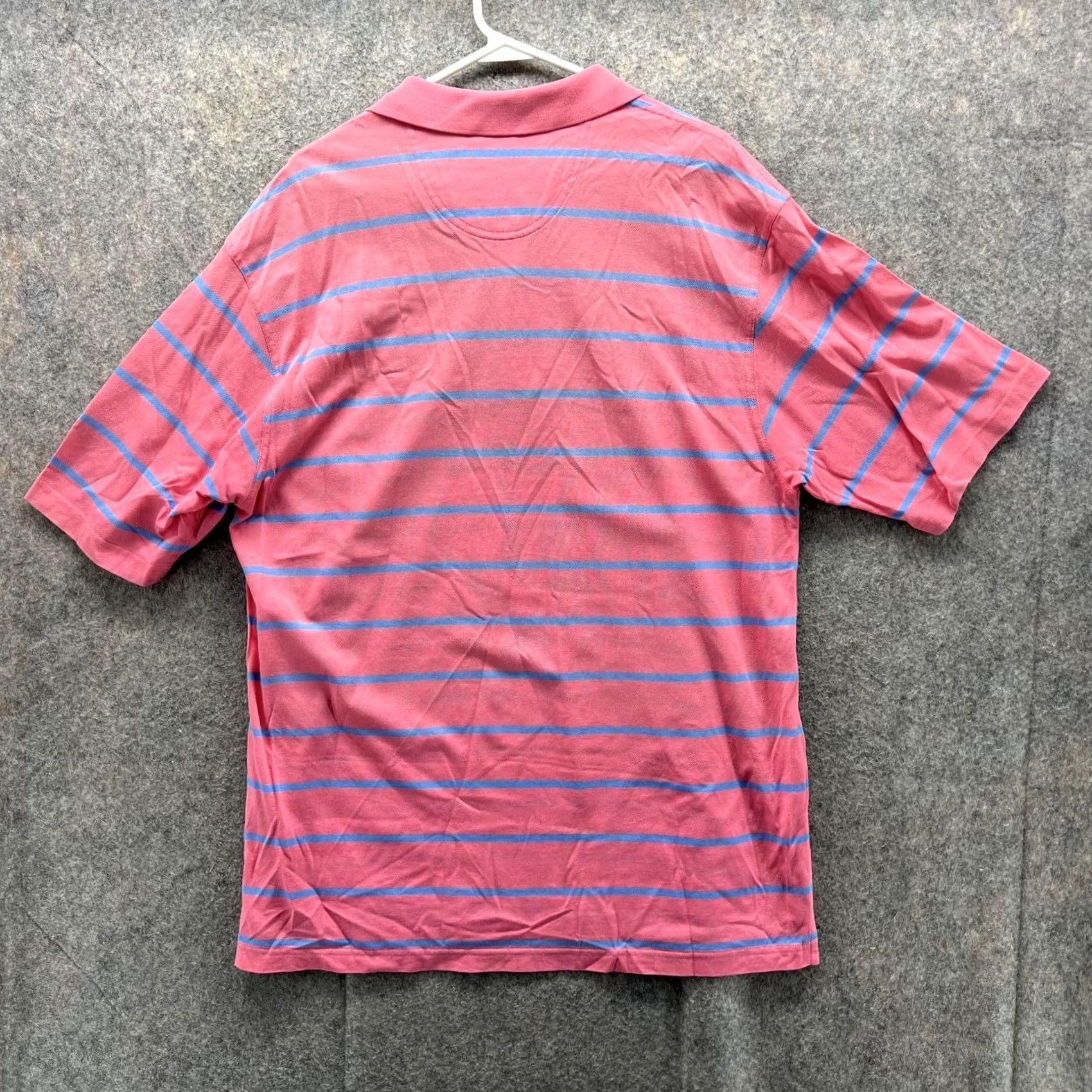 Vintage VINTAGE Oxford Polo Shirt Men Large Adult Pink Blue Striped Cotton Preppy Golfer Golf Polo Shirt Regular Fit Mens 44 in Chest Size US L / EU 52-54 / 3 - 4 Thumbnail