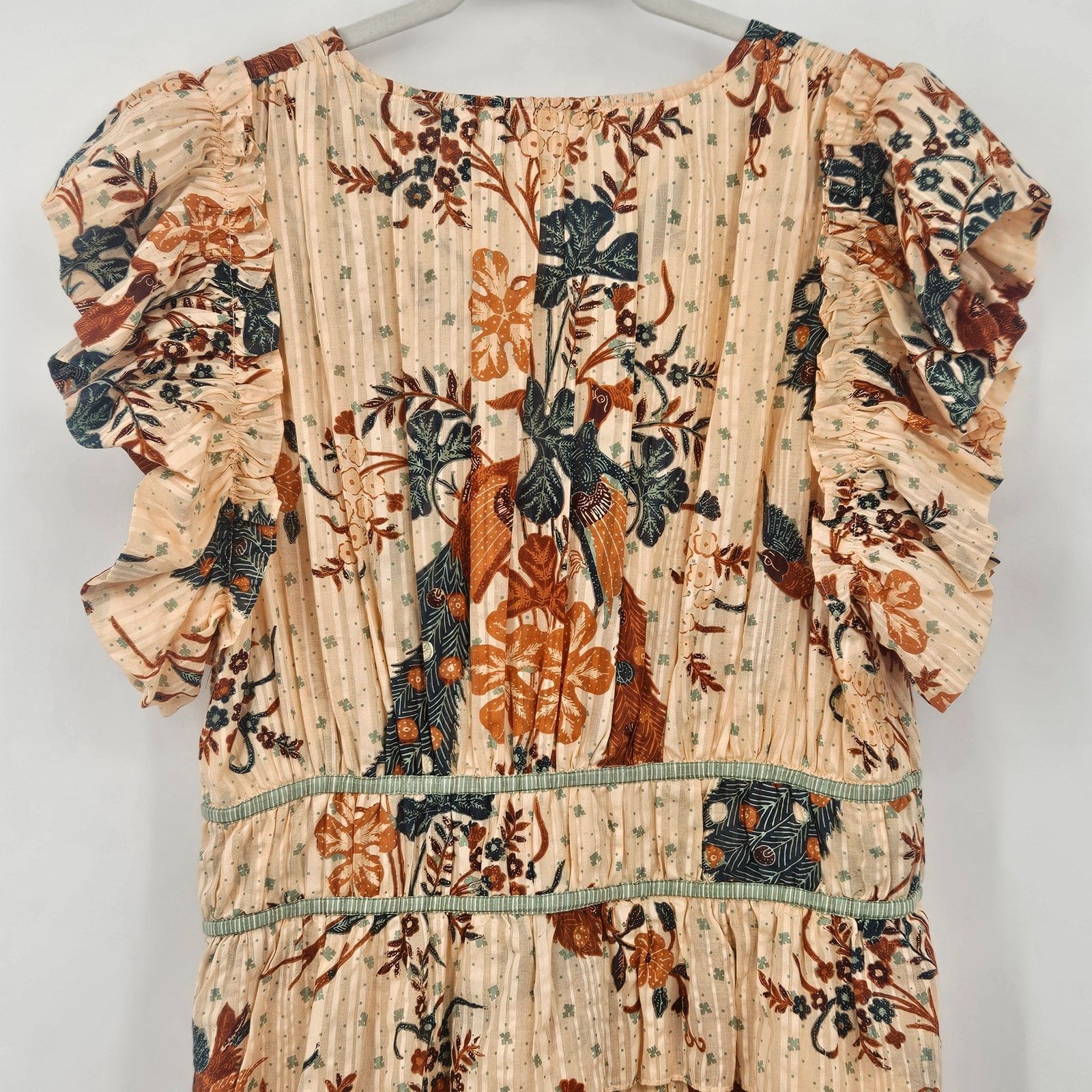 Ulla Johnson Ulla Johnson Marni Ruffled Mini Dress Peach Floral Size 14 Size XL / US 12-14 / IT 48-50 - 10 Thumbnail