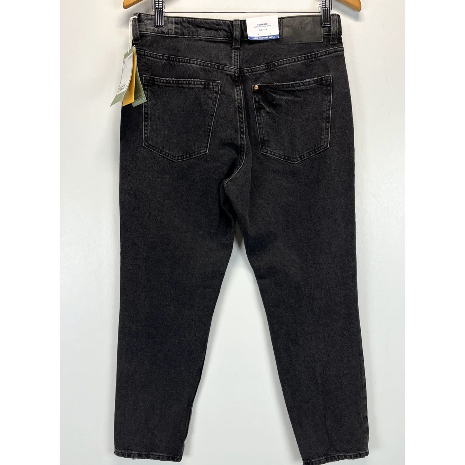 H&M H&M Jeans - Womens Boyfriend Distressed Low Waist Destroyed Denim 6 Light Black (Loose Fit) 27" Inseam Size 28" / US 6 / IT 42 - 2 Thumbnail