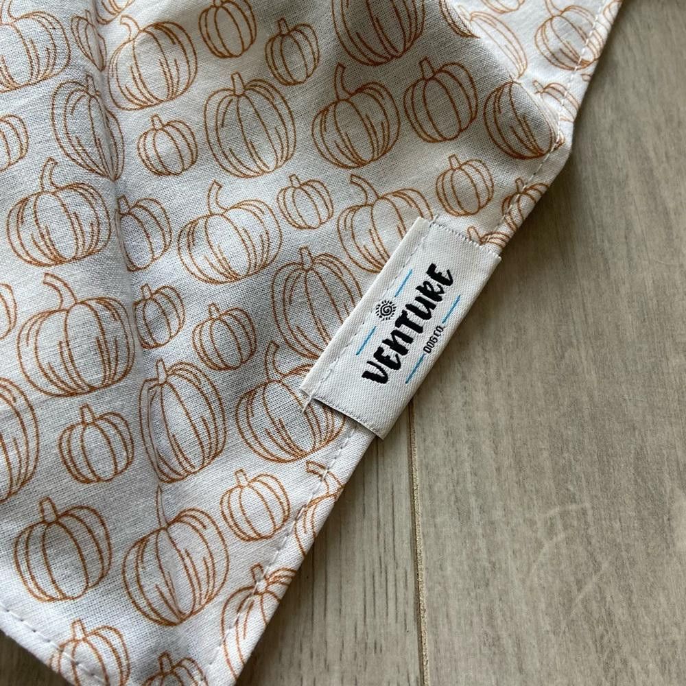 Designer Venture Dog Co Plaid and White Pumpkin Dog Bandana Size ONE SIZE - 6 Thumbnail