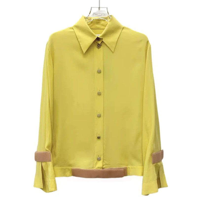 Chanel Chanel Yellow Silk Women's Shirt 0089 Size XS / US 0-2 / IT 36-38 - 1 Thumbnail