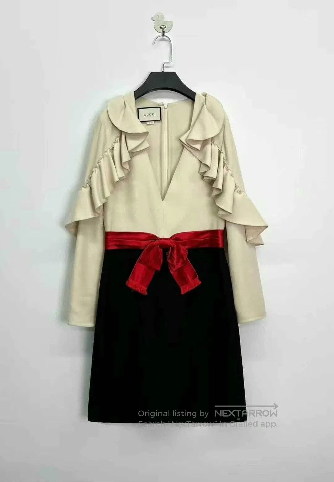 Gucci gucci silk blend dress with bow detail. Size L / US 10 / IT 46 - 1 Thumbnail