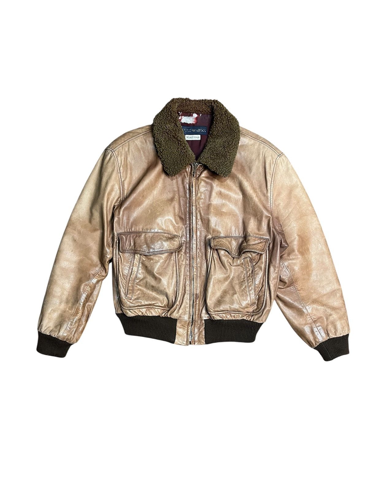 ジャケット・アウター 80s EMPORIO ARMANI Flight Jacket Giorgio Armani, A/W 1983 Leather Flight Jacket with