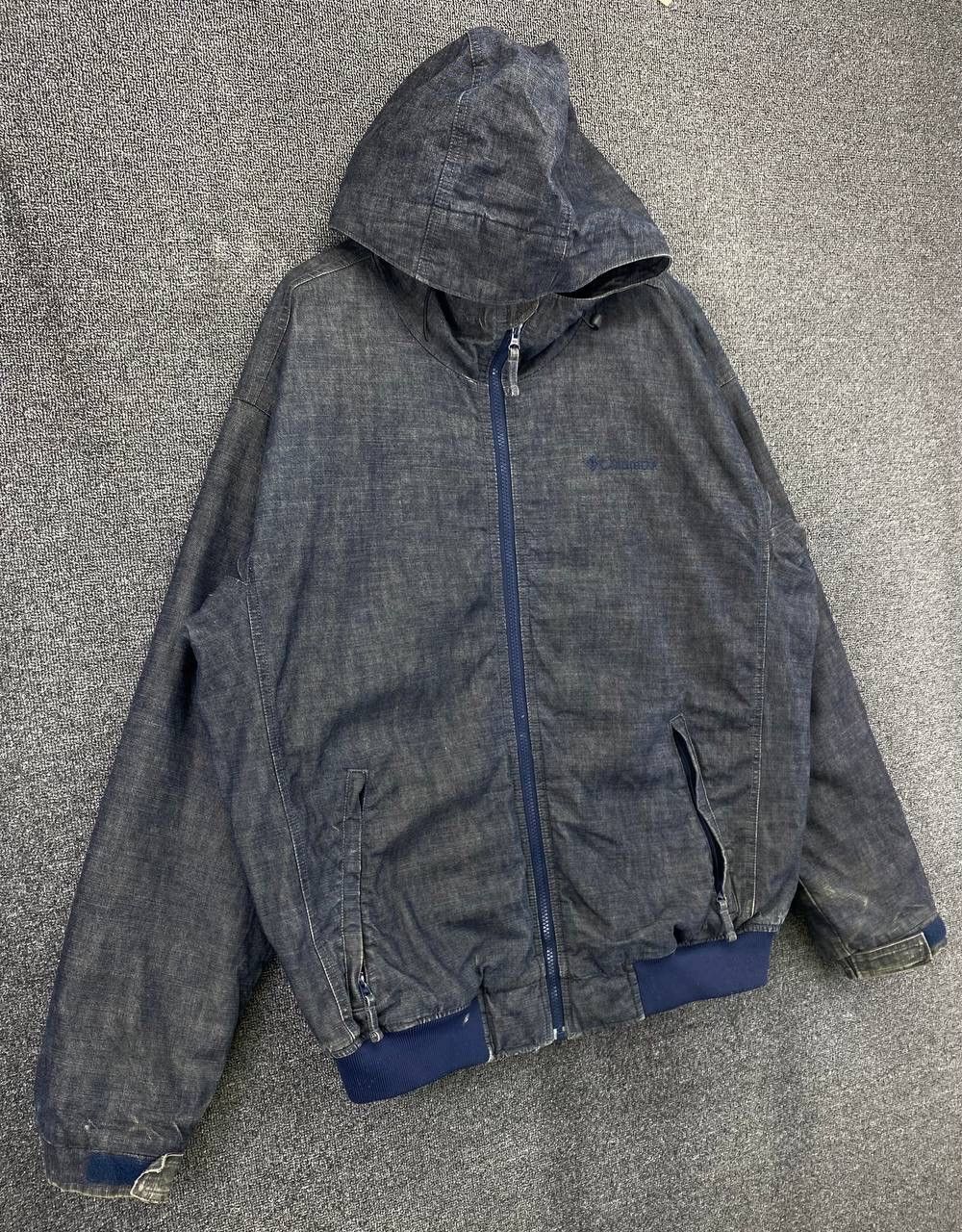 Columbia Vintage Columbia Hooded Zip Up Denim Jacket Size US XL / EU 56 / 4 - 2 Thumbnail