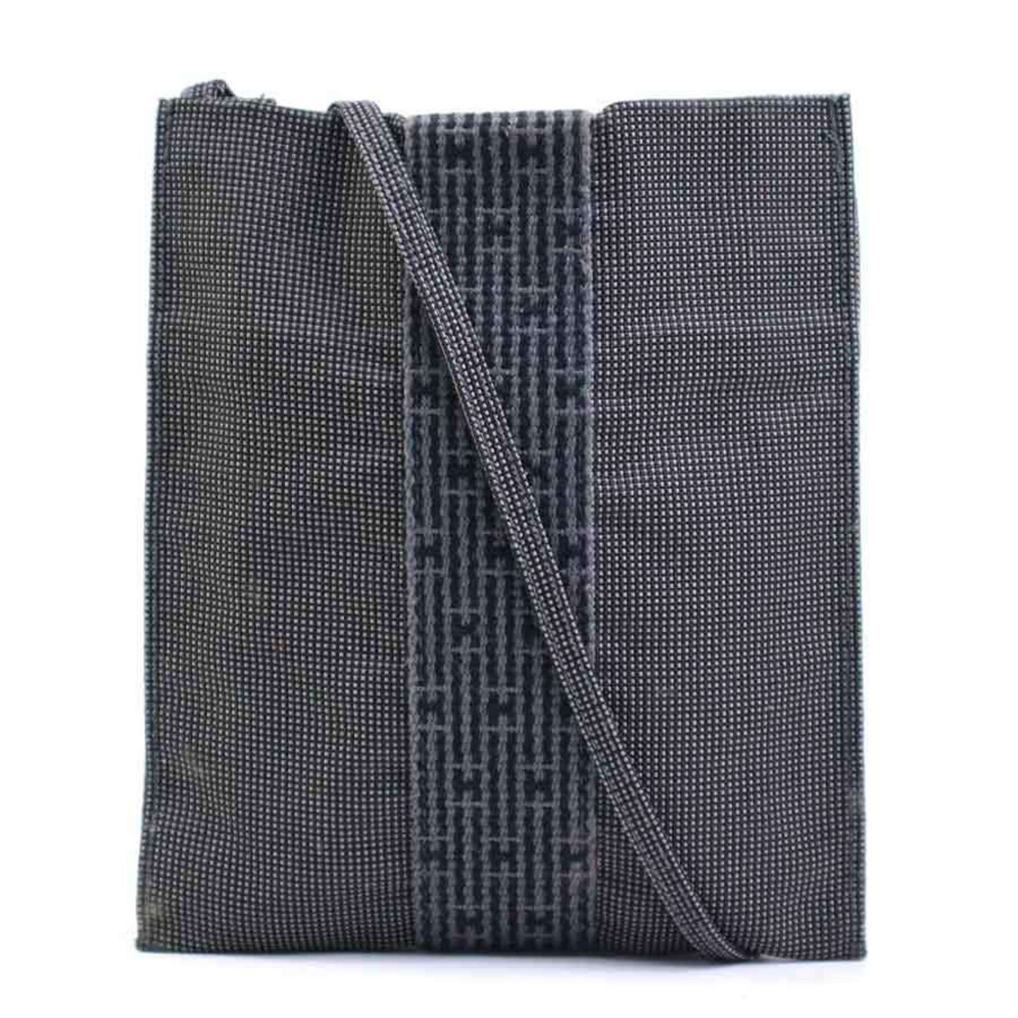 image of Hermes Shoulder Bag Pochette Air Line Canvas Dark Gray Unisex E58544I, Women's