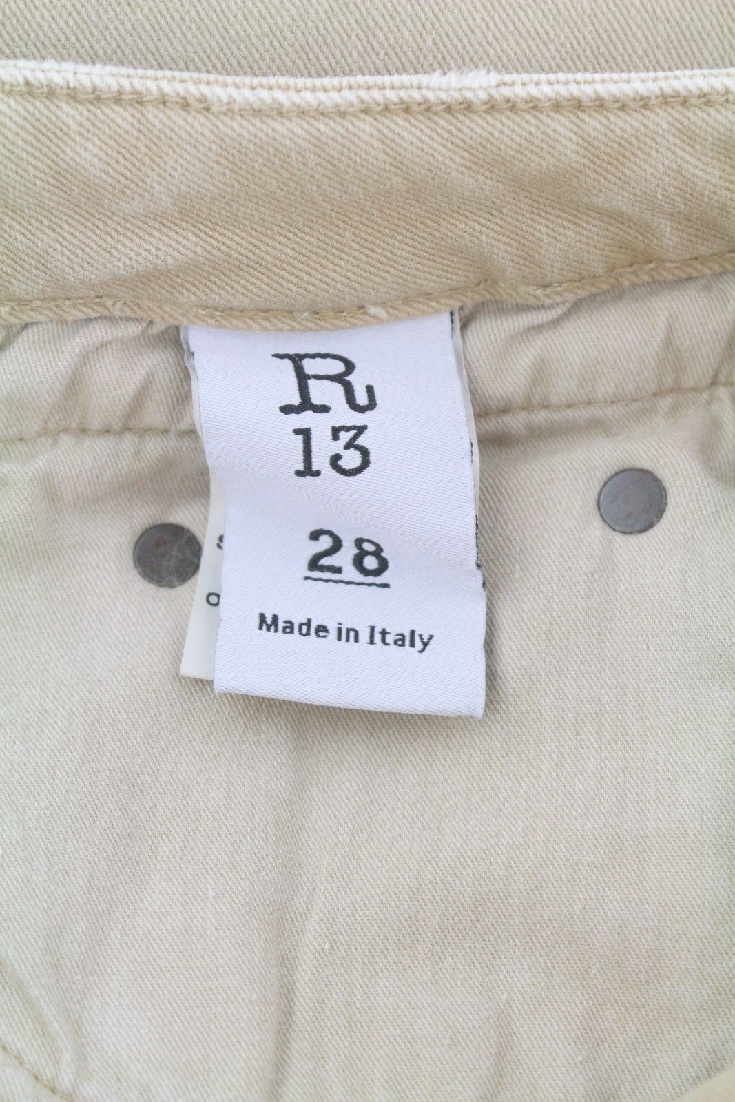 R13 BOY STRAIGHT 28 Khaki Stretch Faded Cropped 86263 Size 28" / US 6 / IT 42 - 10 Thumbnail