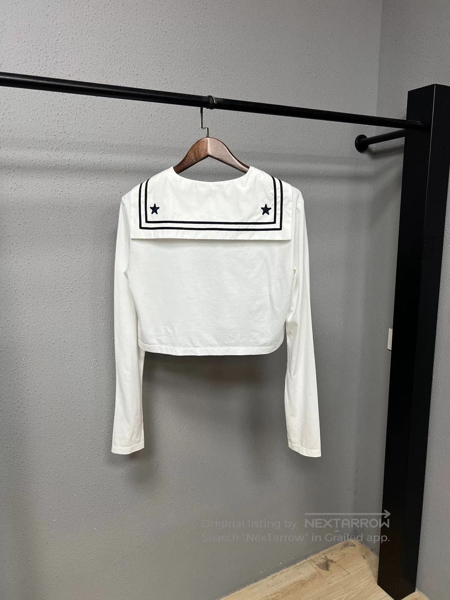 Miu Miu Miu Miu Navy Collar Long Sleeve Top. Size M / US 6-8 / IT 42-44 - 2 Thumbnail