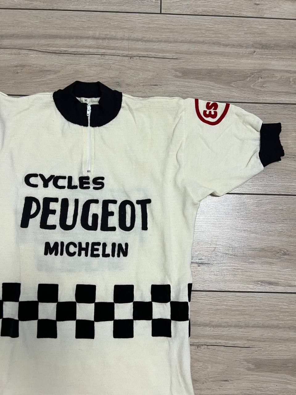 Vintage Peugeot Cycles Michelin Wool Vintage Jersey Bike racing VI Size US L / EU 52-54 / 3 - 2 Thumbnail