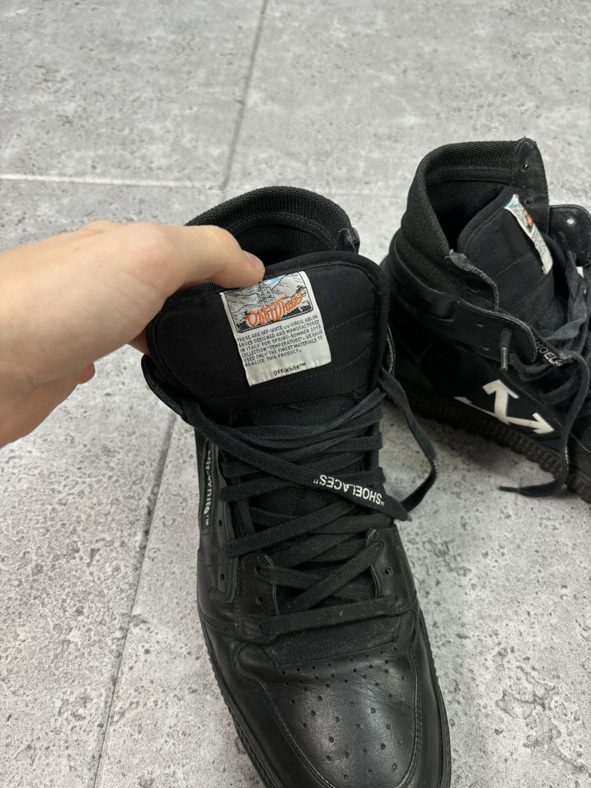 Japanese Brand × Off-White Off White Court Cup Sole 3.0 High Top Sneakers Shoes Vintage Size US 10.5 / EU 43-44 - 2 Thumbnail