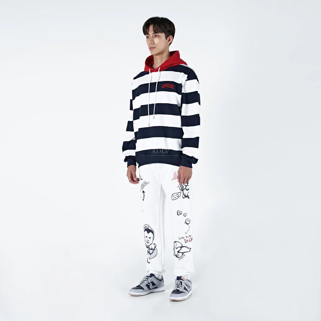 acme de la vie acmé de la vie STRIPE ARCH LOGO HOODIE NAVY Size US L / EU 52-54 / 3 - 2 Thumbnail